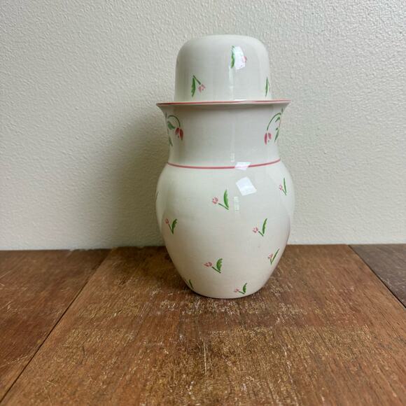 Vintage 1985 Bedside Water Carafe by Teleflora 2 piece with Tulip Flowers - Picture 2 of 10